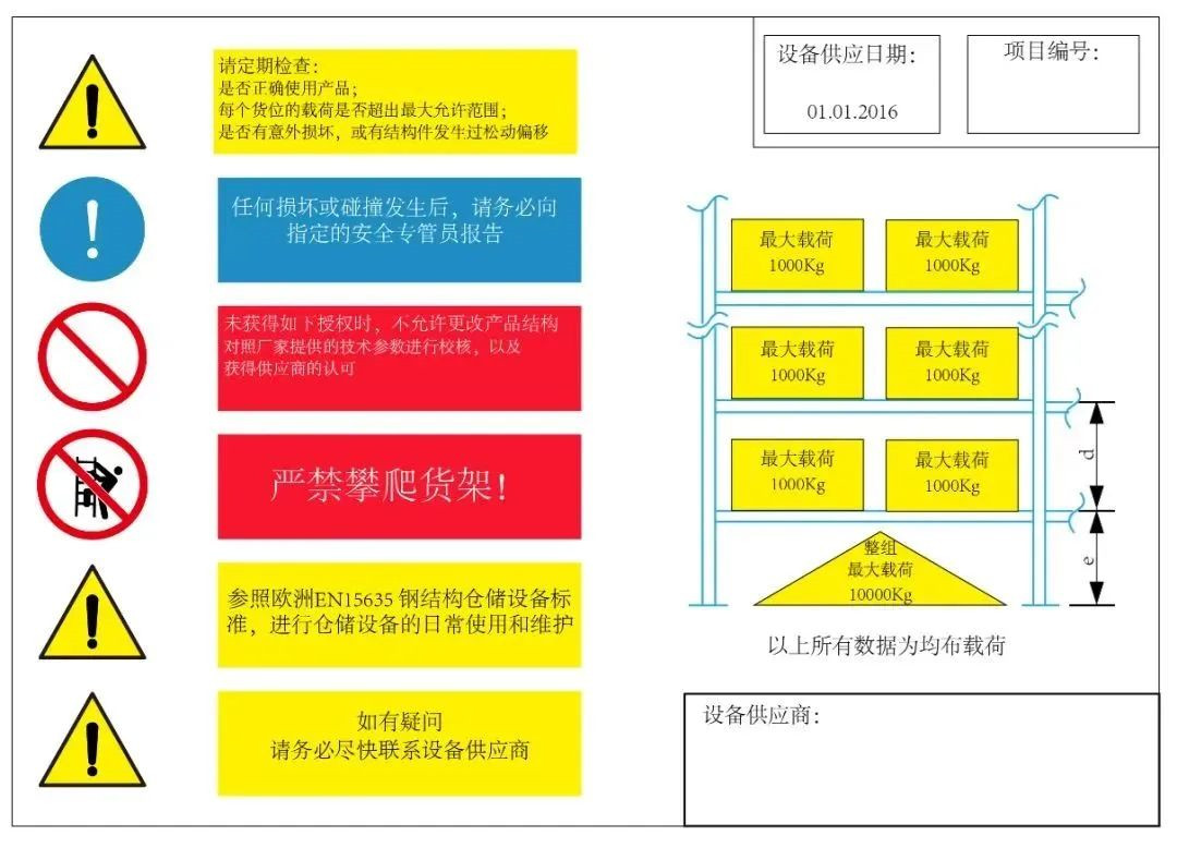 貨架荷重警示牌